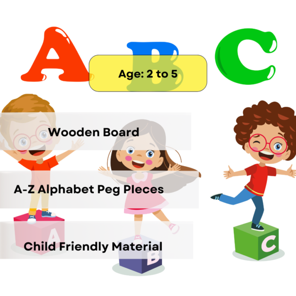 2 in 1 Alphabet Peg with Wipe-Clean Writing Practice Board - Image 3