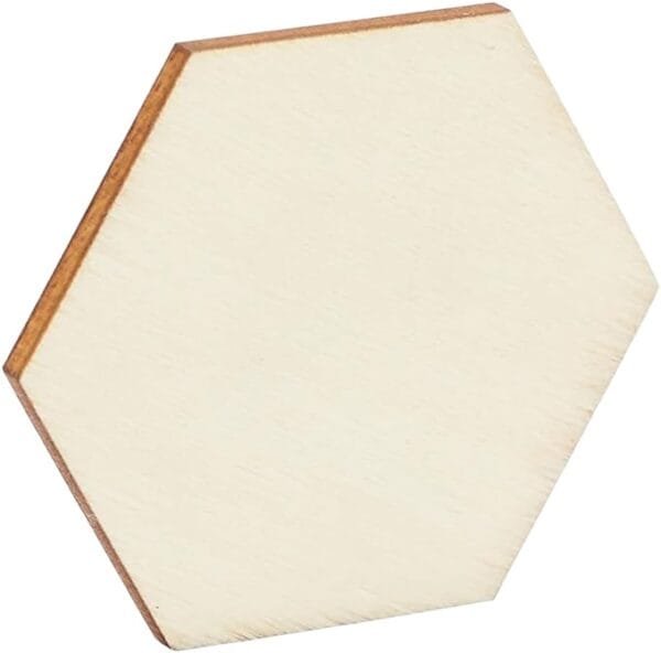 Craft Hexagon Shape MDF Plain Wood 4mmThickness (Set of 5) - Image 2