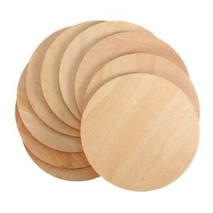 Craft Round Circle Shape MDF Plain Wood 4mmThickness (Set of 5).