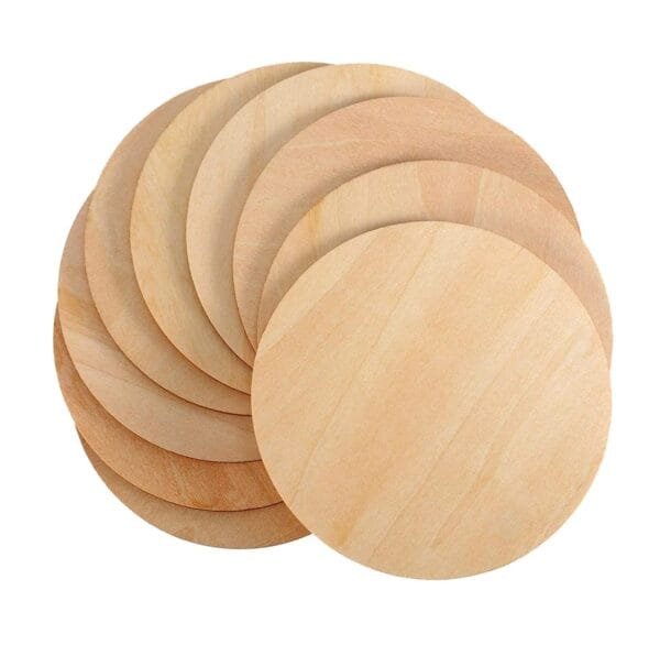 Craft Round Circle Shape MDF Plain Wood 4mmThickness (Set of 5).