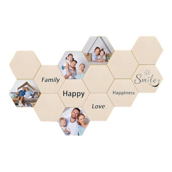 Craft Hexagon Shape MDF Plain Wood 4mmThickness (Set of 5) - Image 5