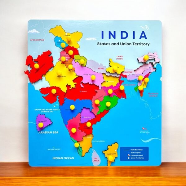 Indian Map Peg Puzzle - Interactive Geographical Learning