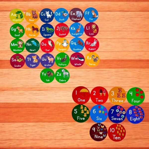 3 piece Animal Alphabet and Number Puzzle Combo Set