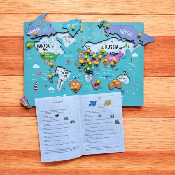 World Map Countries Peg Puzzle - Image 2