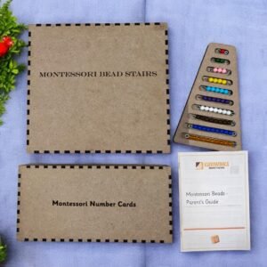 Montessori Beads Stairs and Montessori Numbers Cards Combo Kit