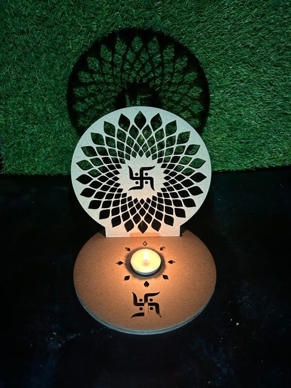 Candle Holder with Swastik Design 5 - Image 3