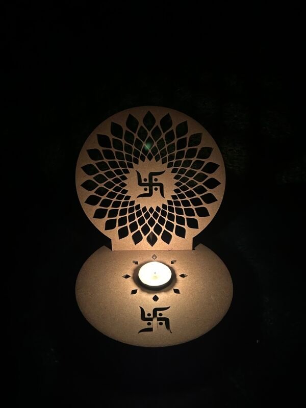Candle Holder with Swastik Design 5 - Image 4