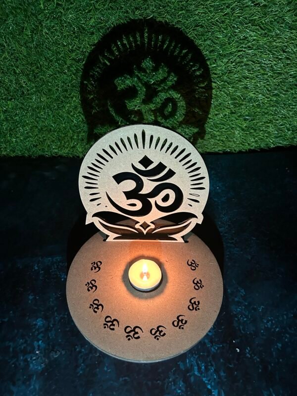 Candle Holder with Om Symbol Design 3 - Image 3