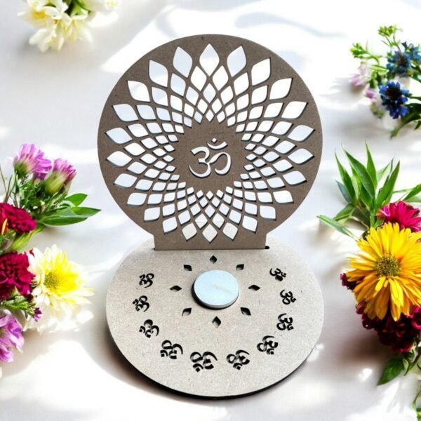 Candle Holder with Om Symbol Design 4