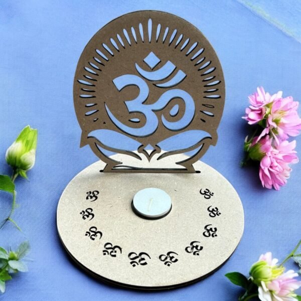 Candle Holder with Om Symbol Design 3