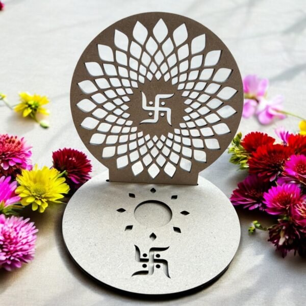 Candle Holder with Swastik Design 5 - Image 2