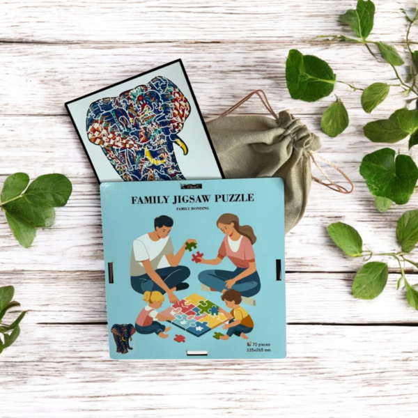 Family Jigsaw Puzzle- Elephant Design 2 - Image 4