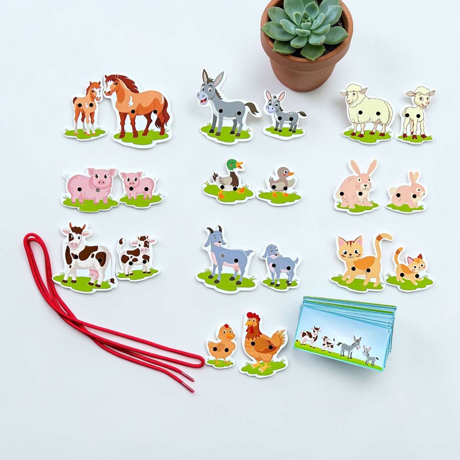Farm Animals & Babies Lacing Challenge Puzzle - Image 3