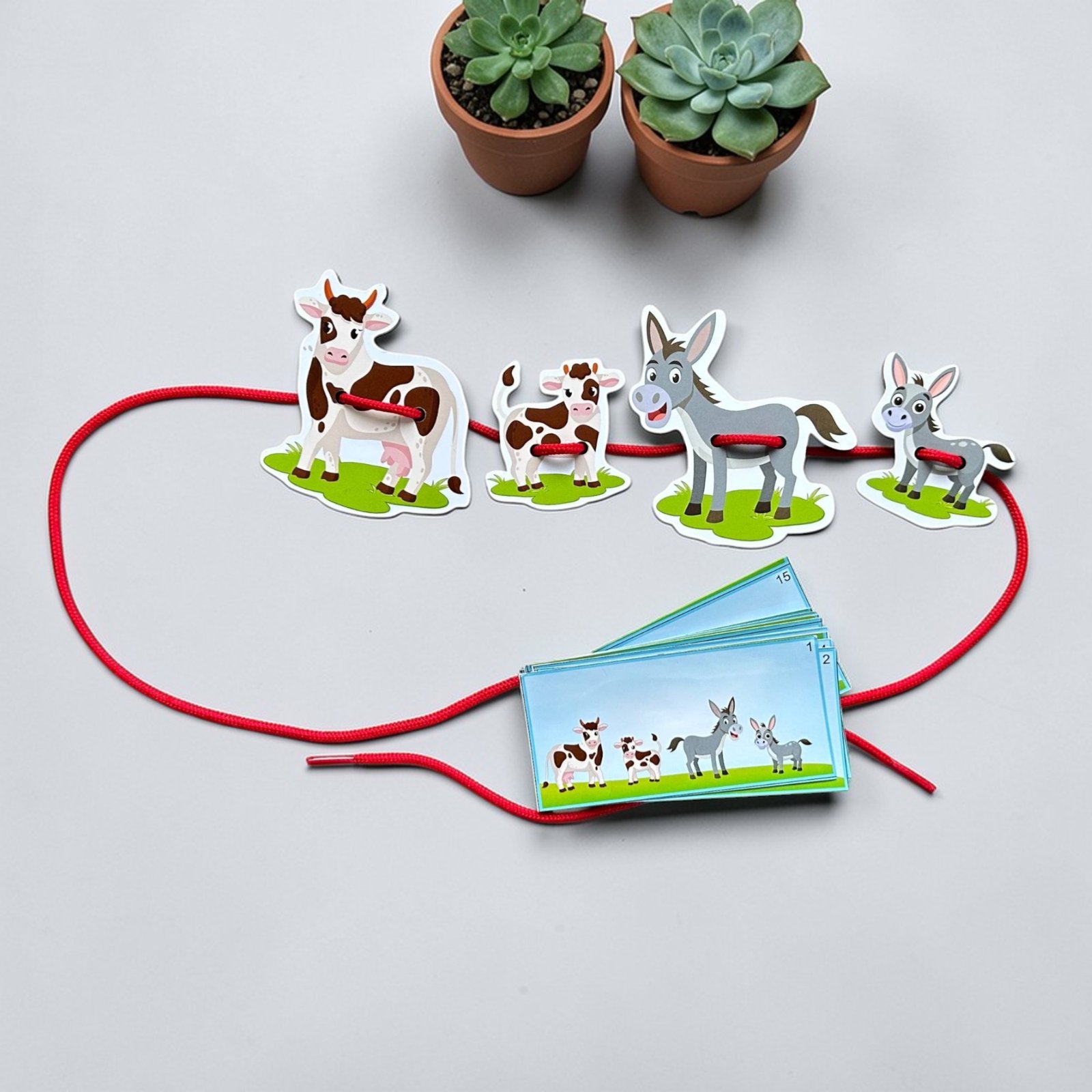 Farm Animals & Babies Lacing Challenge Puzzle - Image 2